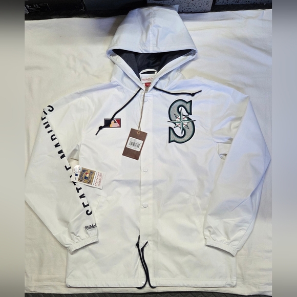 Mitchell & Ness Seattle Mariners Windbreaker Button Up Jacket Men's S. NWT - Picture 1 of 13